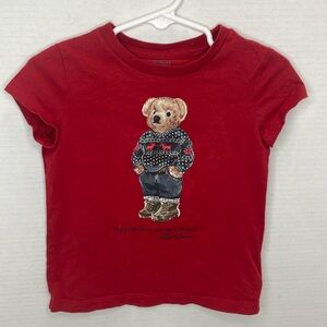 Girls Red Polo Bear Tshirt Size 2t